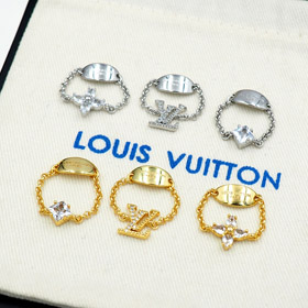 Louis Vuitton LV metal chain diamond ring-3800  
